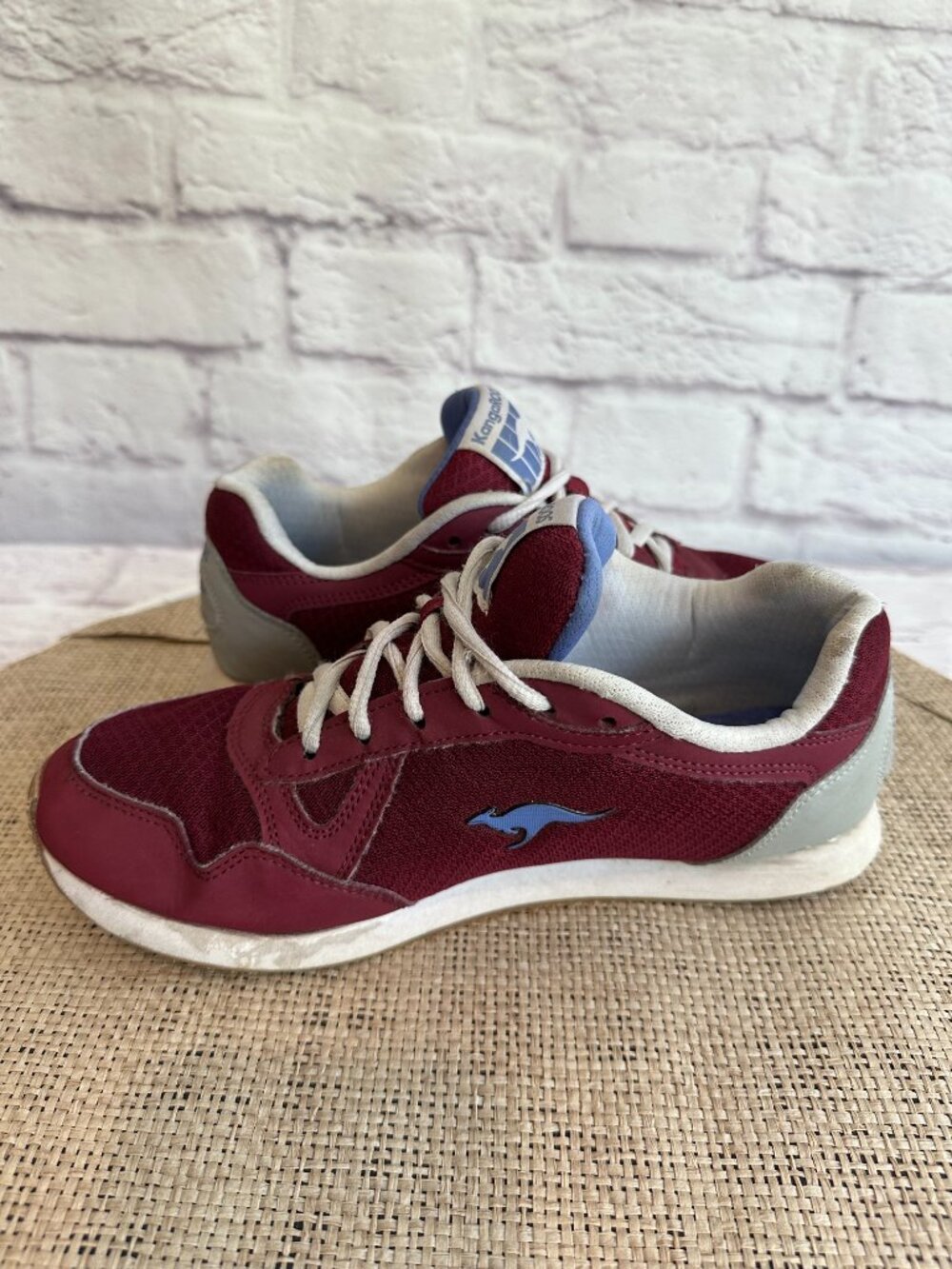 kangaROOS 80's retro sneakers Burgundy Maroon size 8 - Picture 5 of 10